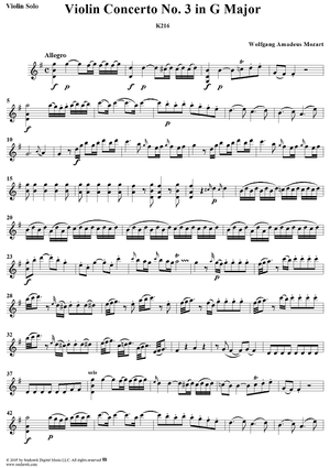 Violin Concerto No. 3 - Solo Violin