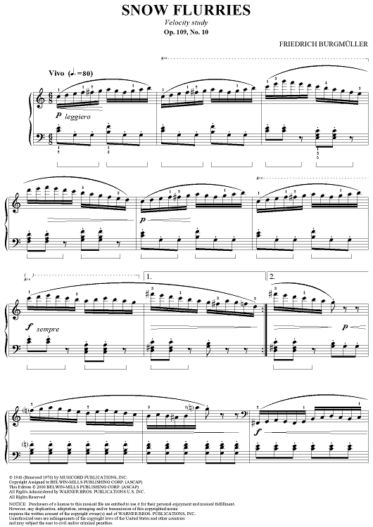 Snow Flurries, Op. 109, No. 10