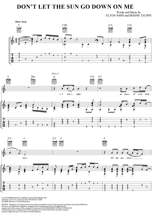 Don't Let the Sun Go Down On Me