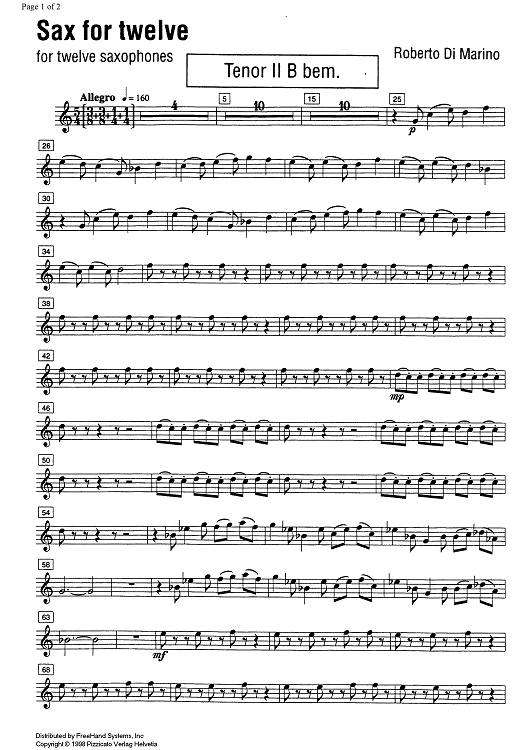 Sax for twelve - B-flat Tenor Saxophone 2