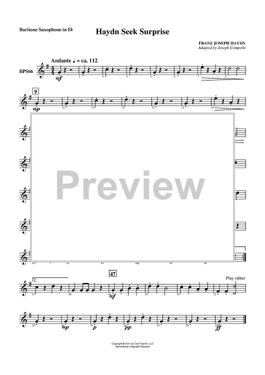 Haydn Seek Surprise - Baritone Sax