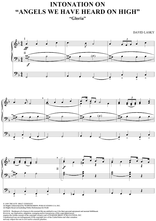 Intonation on "Angels We Have Heard On High" - Organ