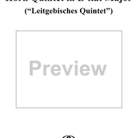 Horn Quintet in E-Flat Major, K407 (K386c) - Full Score