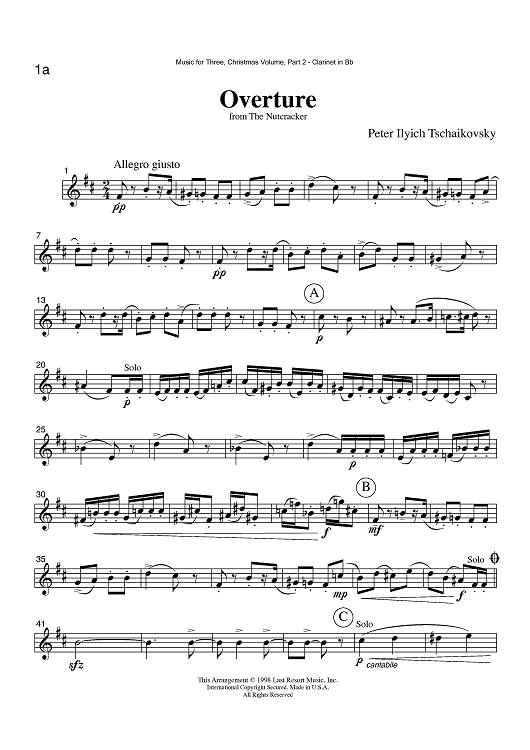 Overture from The Nutcracker - Part 2 Clarinet in Bb