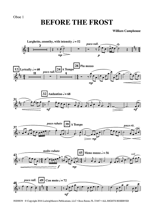 Before the Frost - Oboe 1