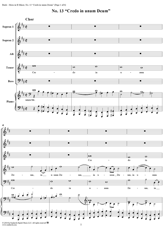 Mass in B Minor, BWV232, No. 13: "Credo in unum Deum"