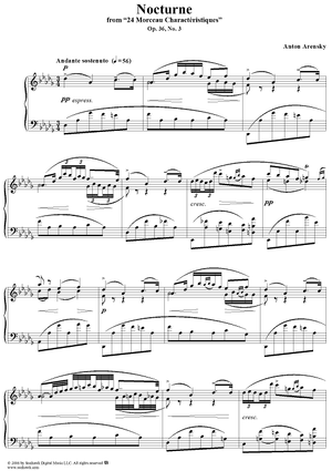 Nocturne, No. 3 from "Twenty Four Morceau Characteristiques", Op. 36