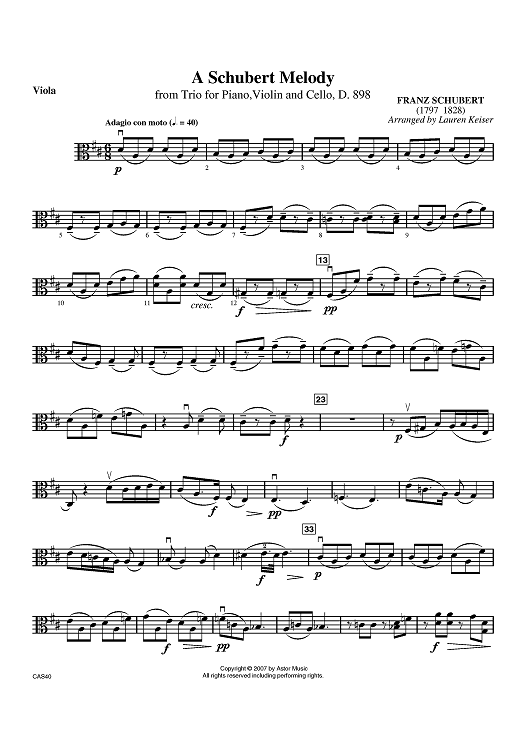 A Schubert Melody - Viola