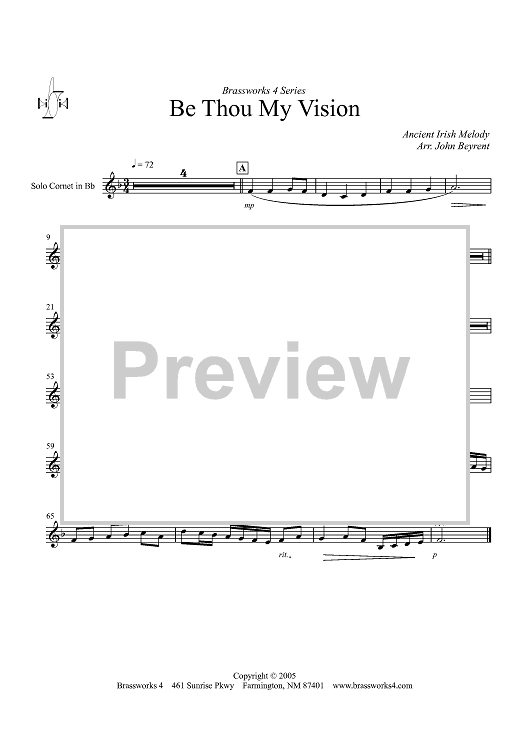 Be Thou My Vision - Solo Cornet in Bb