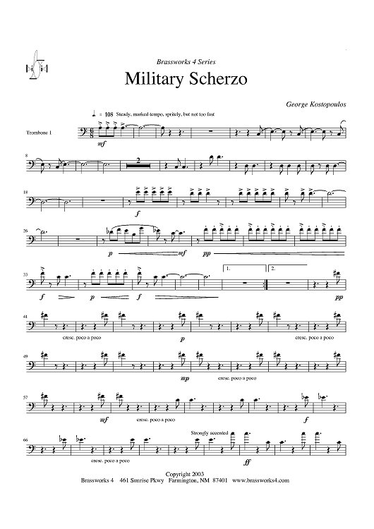 Military Scherzo - Trombone 1 (opt. F Horn)
