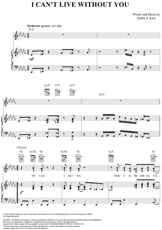 I Can't Live Without You