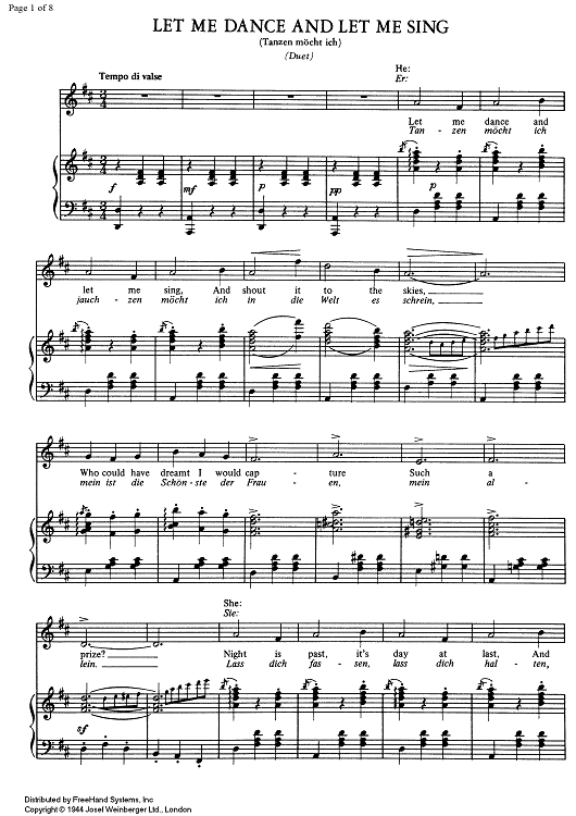 Let Me Dance and let Me Sing