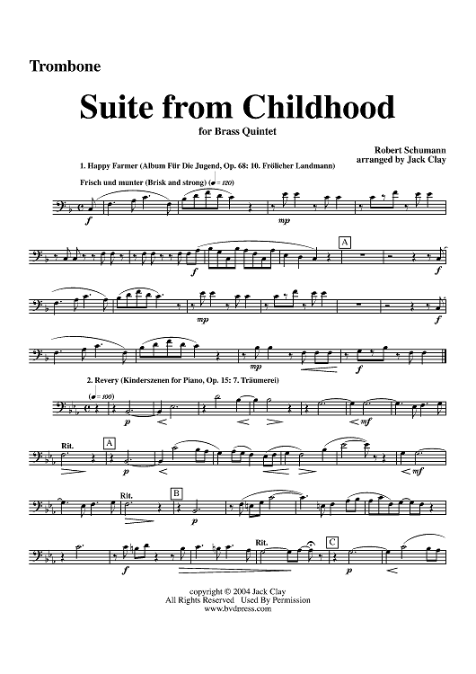 Suite from Childhood - Trombone