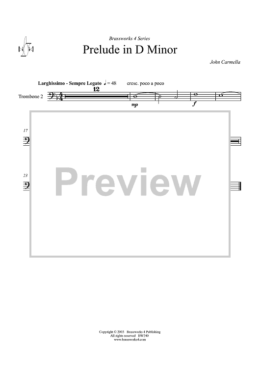 Prelude in D minor - Trombone 2