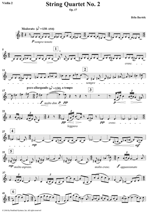 String Quartet No. 2, Op. 17 - Violin 2