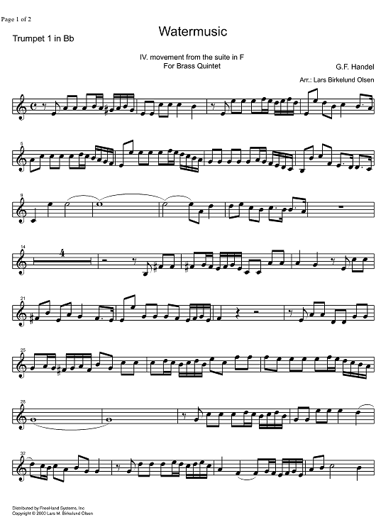 Watermusic - B-flat Trumpet 1