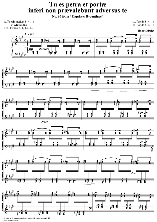 Tu es petra et portæ inferi non prævalebunt adversus te, No. 10 from "Esquisses Byzantines"