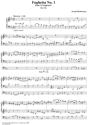 Fughetta No. 1 from "Twelve Fughettas", Op. 123a