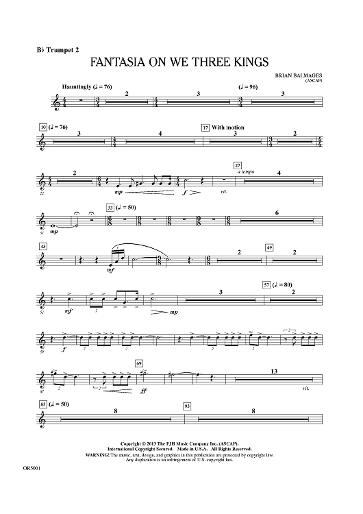 Fantasia On We Three Kings - Bb Trumpet 2