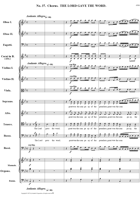 Messiah, no. 37: The Lord gave the word - Full Score