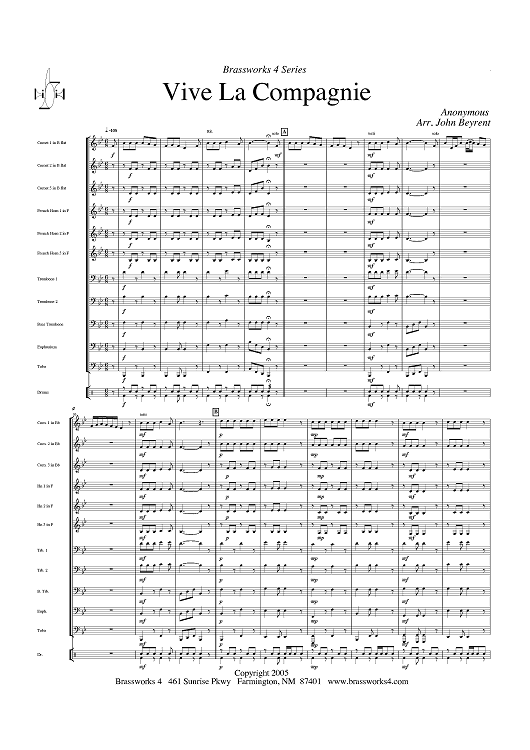 Vive La Compagnie - Score