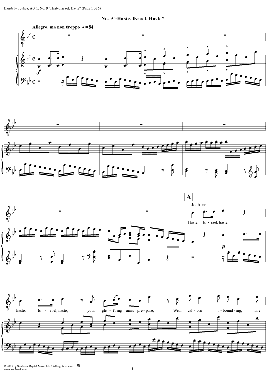 Joshua, Act 1, No. 9 "Haste, Israel, haste"