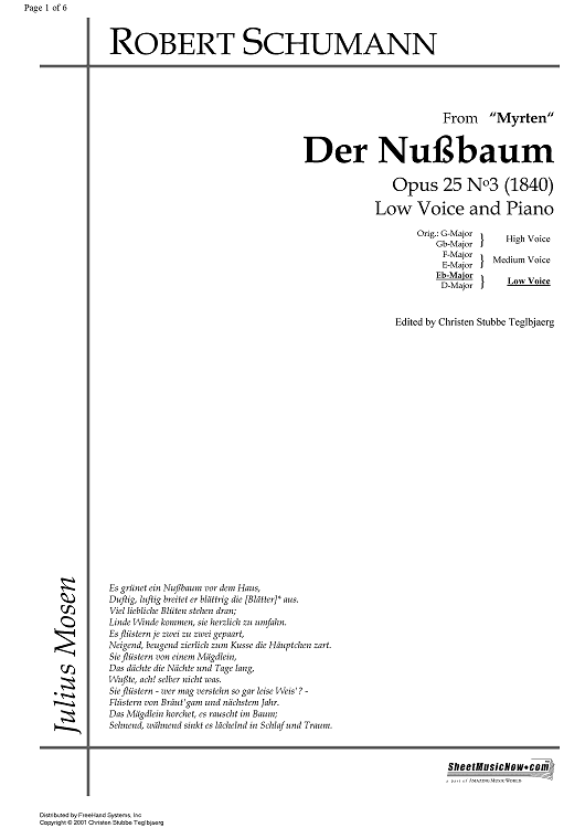 Der Nussbaum Op.25 No. 3