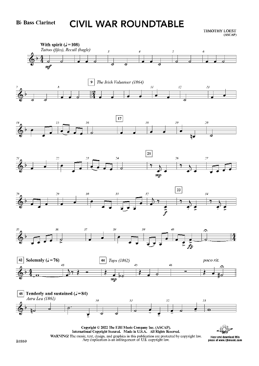 Civil War Roundtable - Bb Bass Clarinet