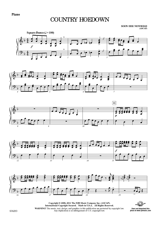 Country Hoedown - Piano
