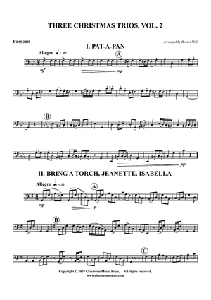 Three Christmas Trios, Vol 2 - Bassoon