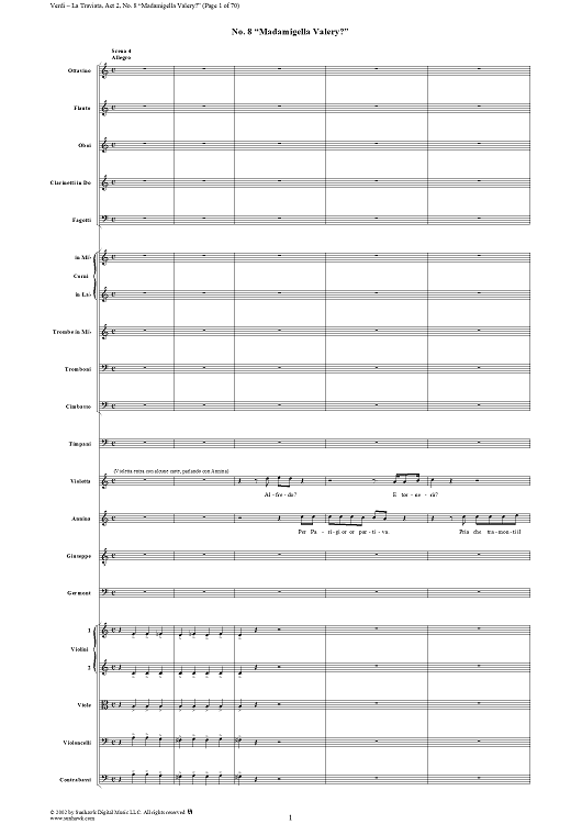 Madamigella Valery?, No. 8 from "La Traviata", Act 2 - Full Score