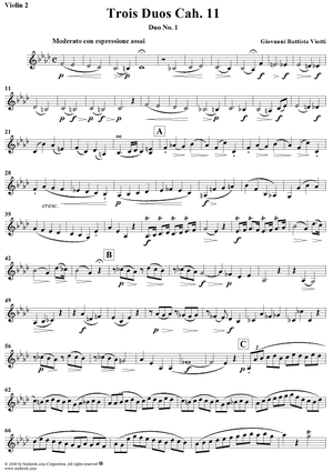 Trois Duos, Cah. 11 - Violin 2
