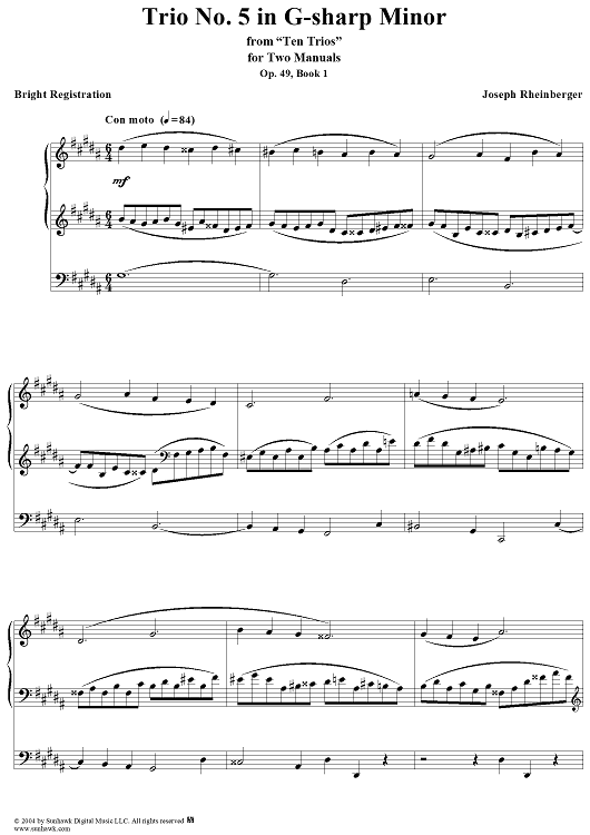 Trio No. 5 in G-sharp Minor from "Ten Trios", Op. 49, Book 1