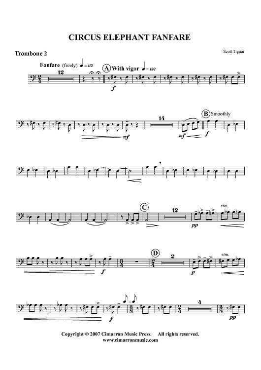 Circus Elephant Fanfare - Trombone 2