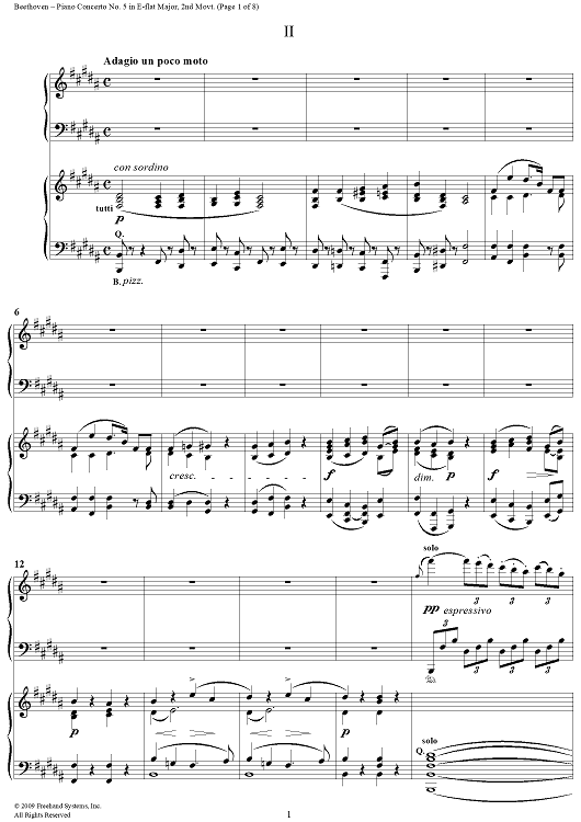 Piano Concerto No. 5 in E-flat Major, Op. 73: Mvmt. 2