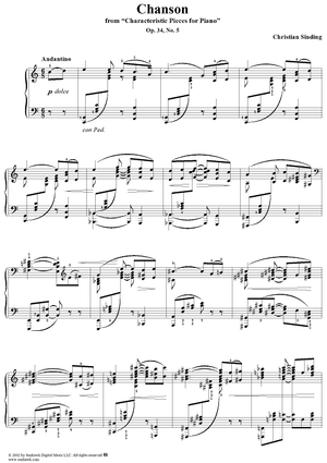 Characteristic Pieces for Piano, Op. 34, No. 5, Chanson