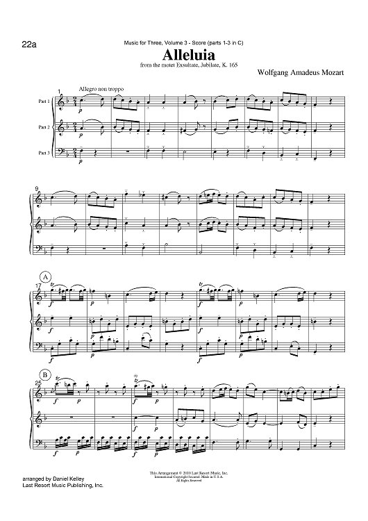 Alleluia - from the motet Exsultate, Jubilate, K. 165 - Score