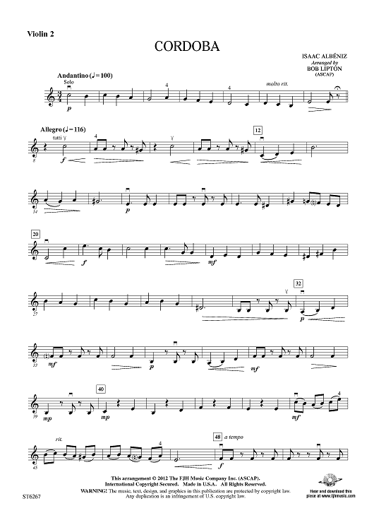 Cordoba - Violin 2