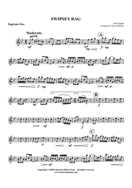 Swipsey Rag - Soprano Sax