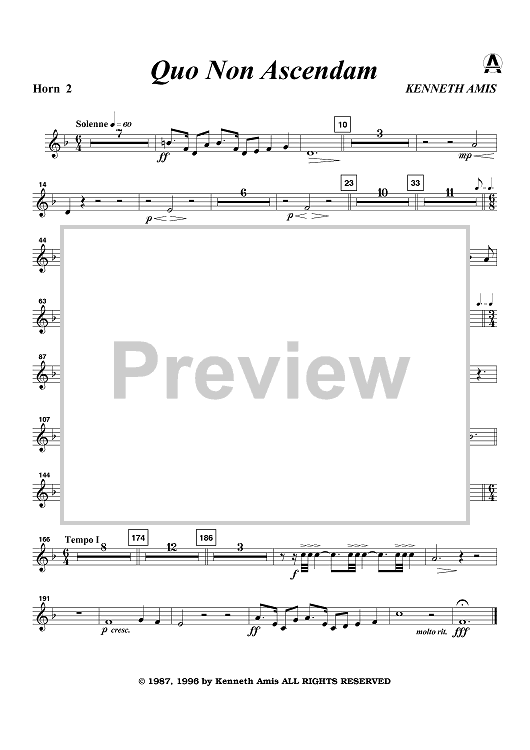Quo Non Ascendam - Horn 2