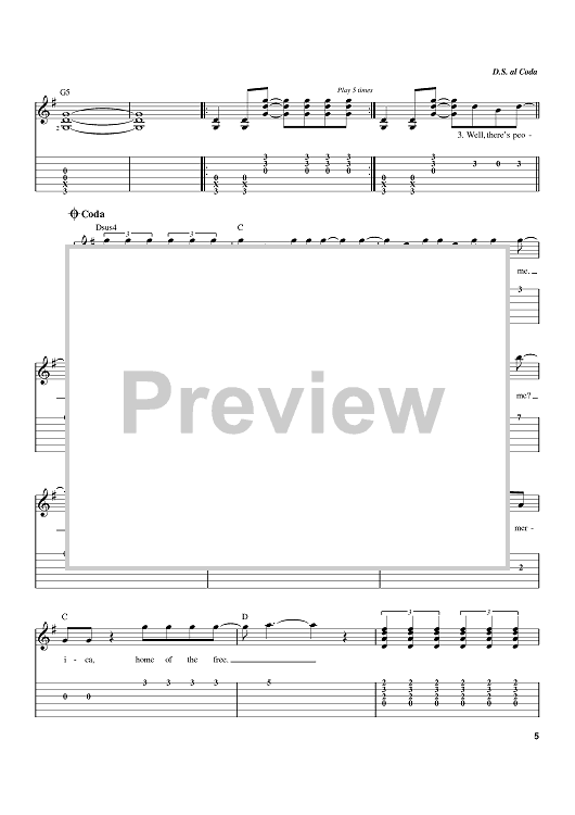 Pink Houses" Sheet Music by John Cougar Mellencamp for Easy Guitar Tab