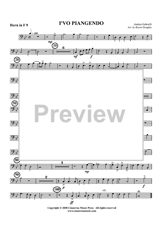 I'vo  Piangendo - Horn in F 9