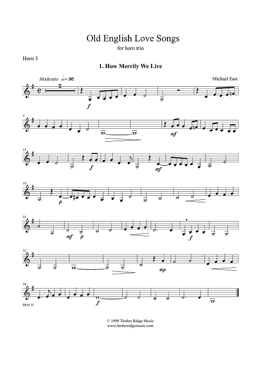 Old English Love Songs - Horn 3