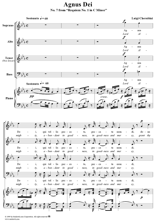 Agnus Dei - No. 7 from "Requiem No. 1 in C minor"