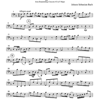 Allegro assai - from Brandenburg Concerto #2 in F Major - Part 3 Cello or Bassoon