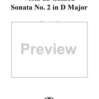 Sonata No. 2 in D Major, Movement 2 - Piano Score