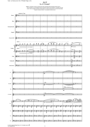 Prelude, No. 15 from "La Traviata", Act 3 - Full Score