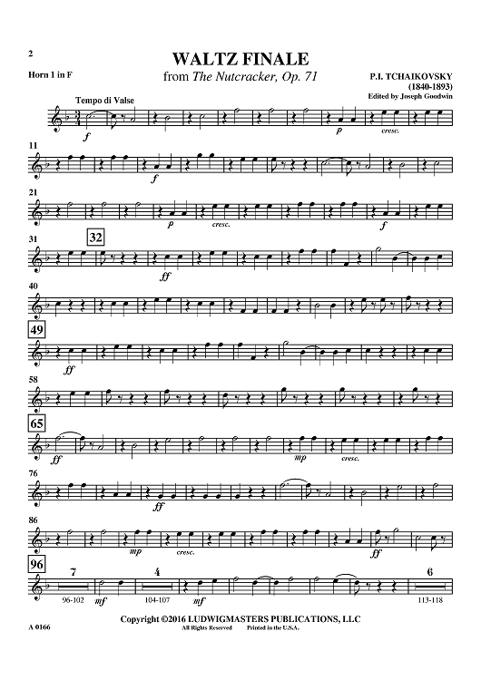 Waltz Finale from The Nutcracker, Op. 71 - Horn 1 in F