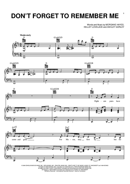 Don't Forget To Remember Me