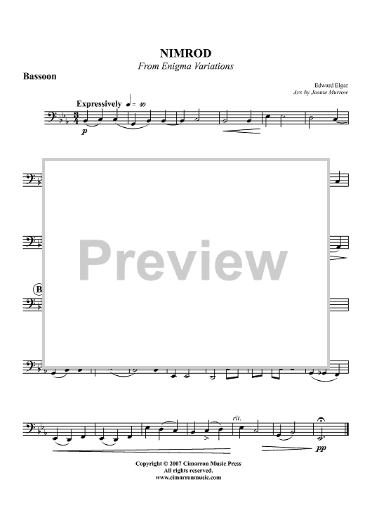 Nimrod from "Enigma Variations" - Bassoon